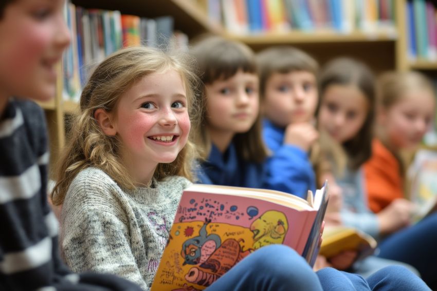 Kinder in der Bibliothek Niesky Kinder in der Bibliothek Niesky